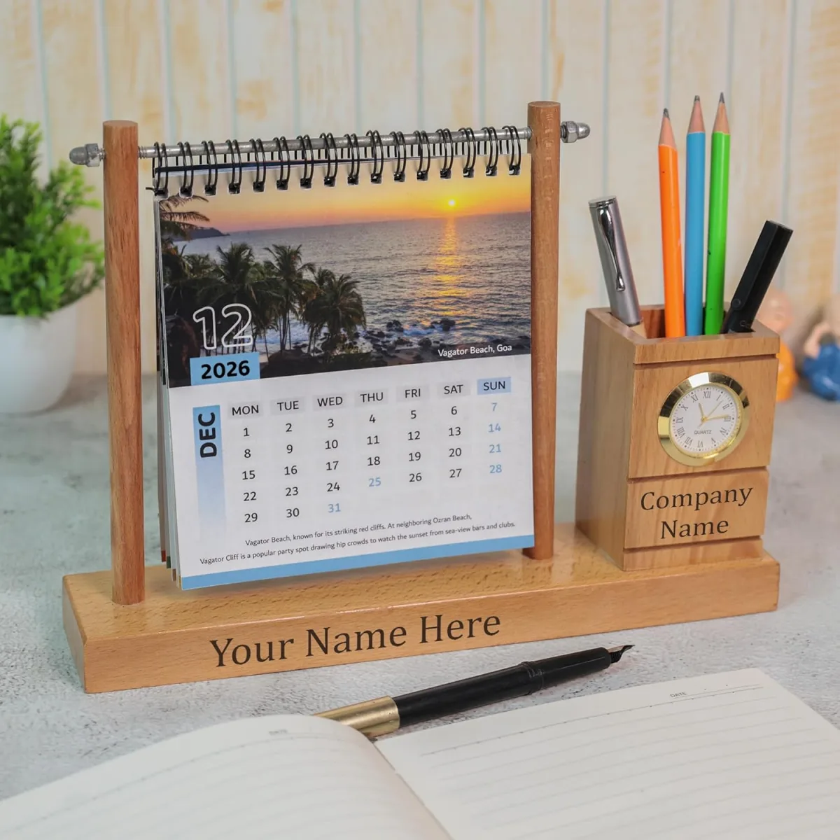 Wooden Calender Retro