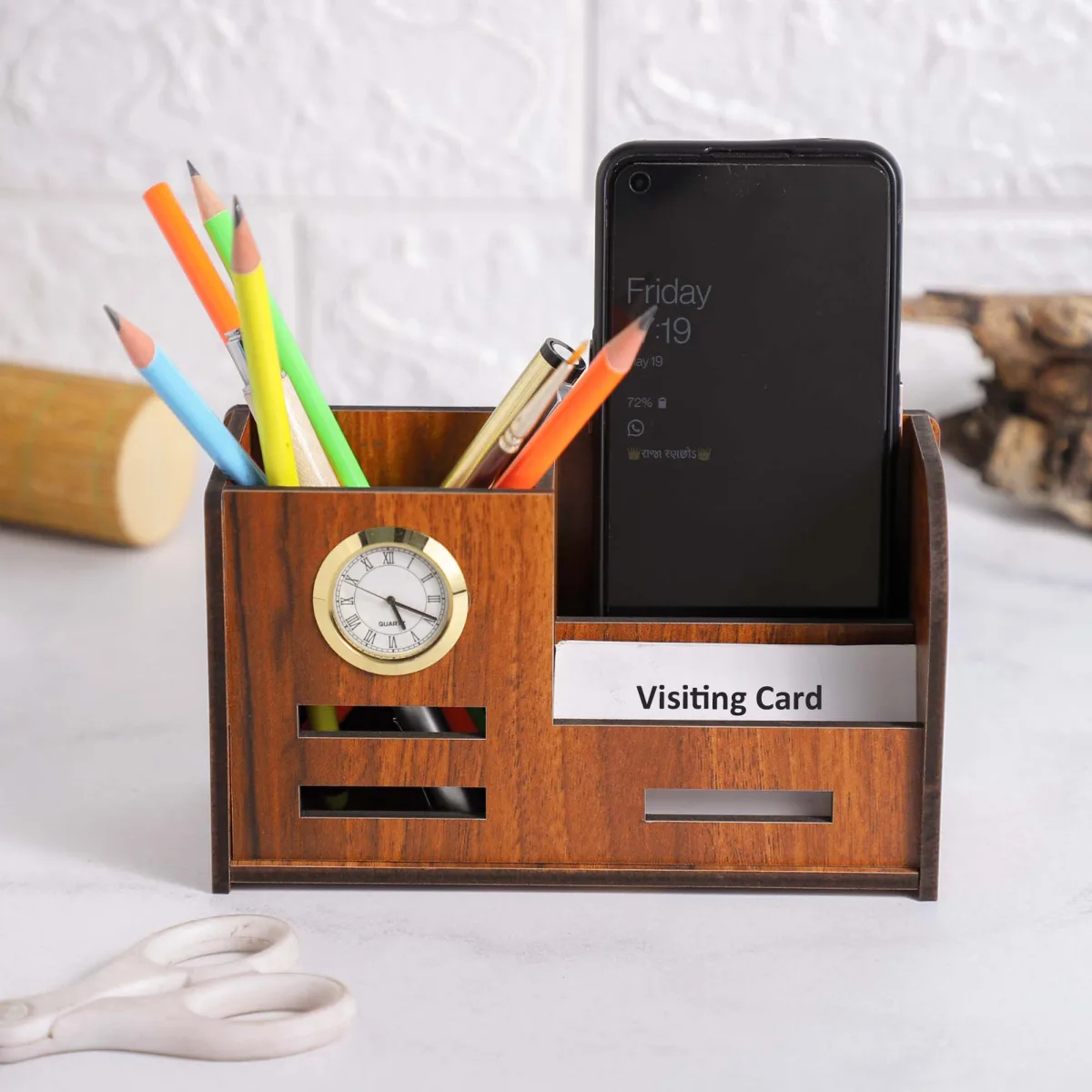 4 in 1 Clock Pen Stand