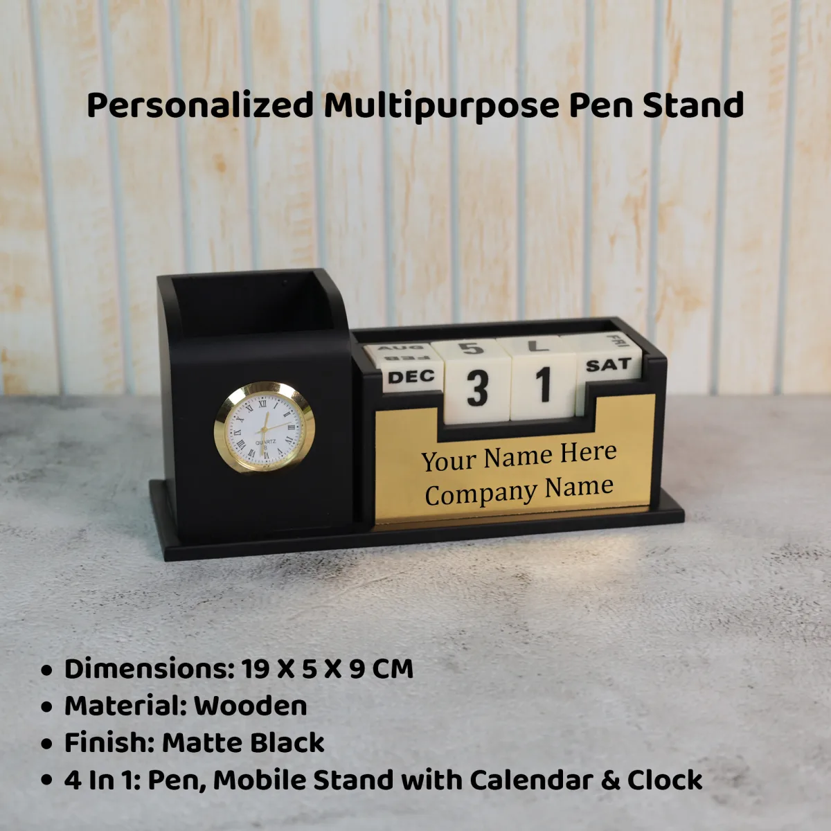 Wooden Pen Stand Infinity (Black)