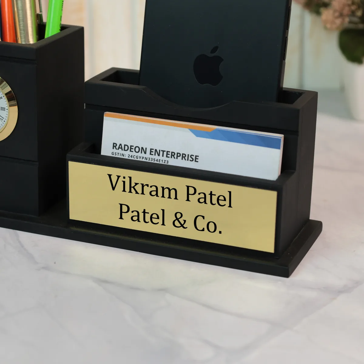 Wooden Pen Stand Vintage (Black)